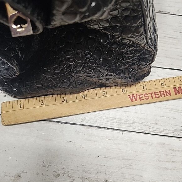 KATE SPADE New York Ridgely Ave Becky Satchel Croc Embossed Leather Black Bag - Picture 5 of 16